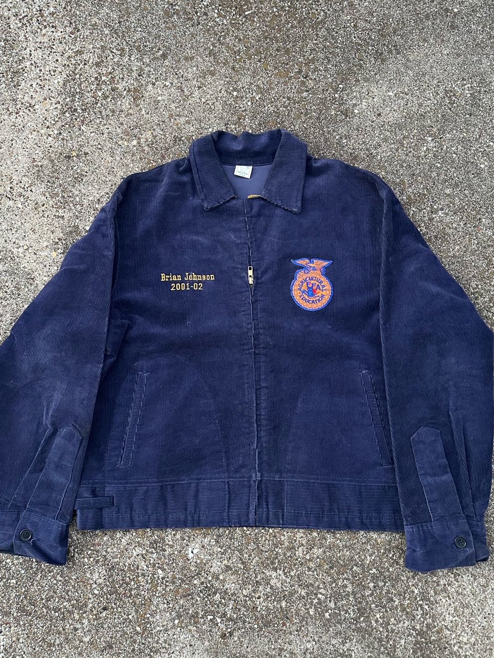 Alabama FFA Blue Corduroy Bomber Jacket with Embroidered Crest